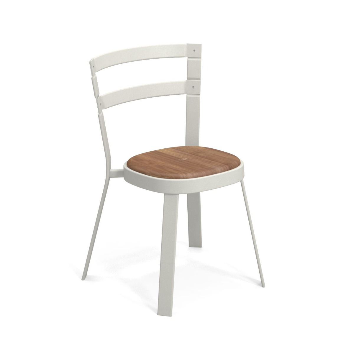 Emu set 4 sedie thor bianche sedile in teak - immagine prodotto