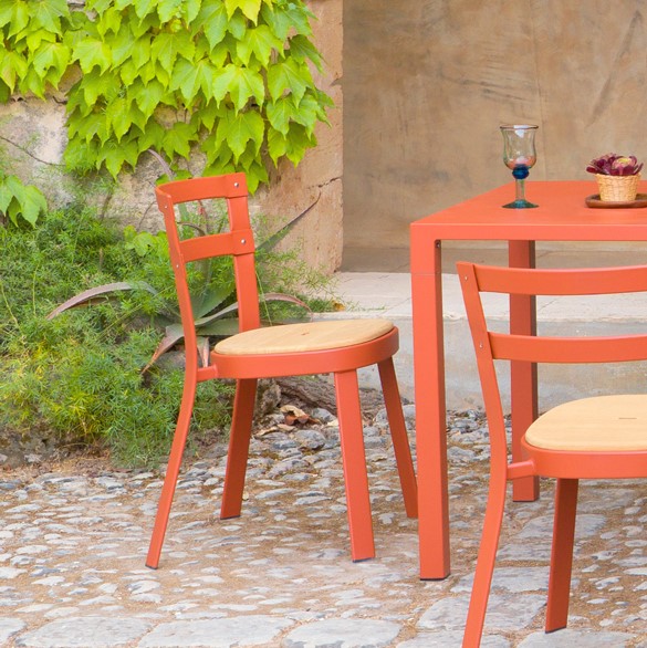 Emu set 4 sedie thor bianche sedile in teak - miniatura prodotto