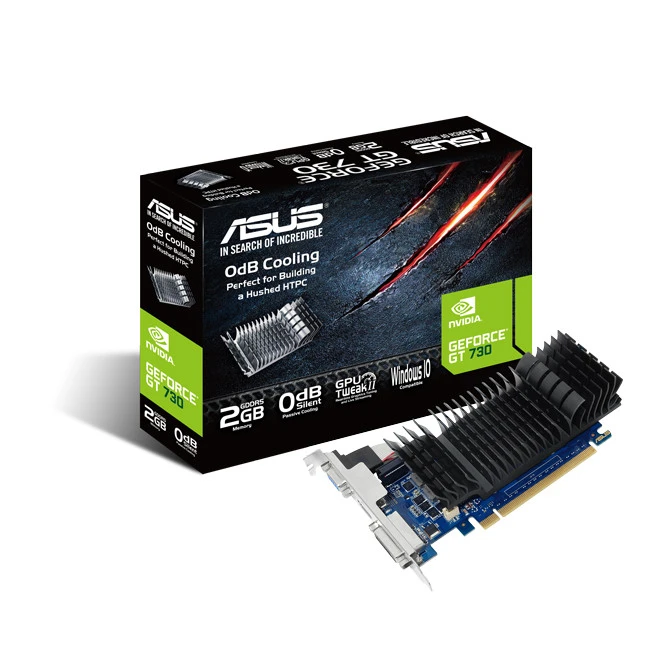 ASUS GT730-SL-2GD5-BRK NVIDIA GeForce GT 730 2 GB GDDR5 64 bit 75W DVI-D HDMI - immagine prodotto