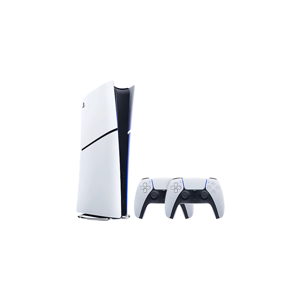 Sony PlayStation 5 Slim Digital Edition 1TB with 2 Dualsense Controller - White