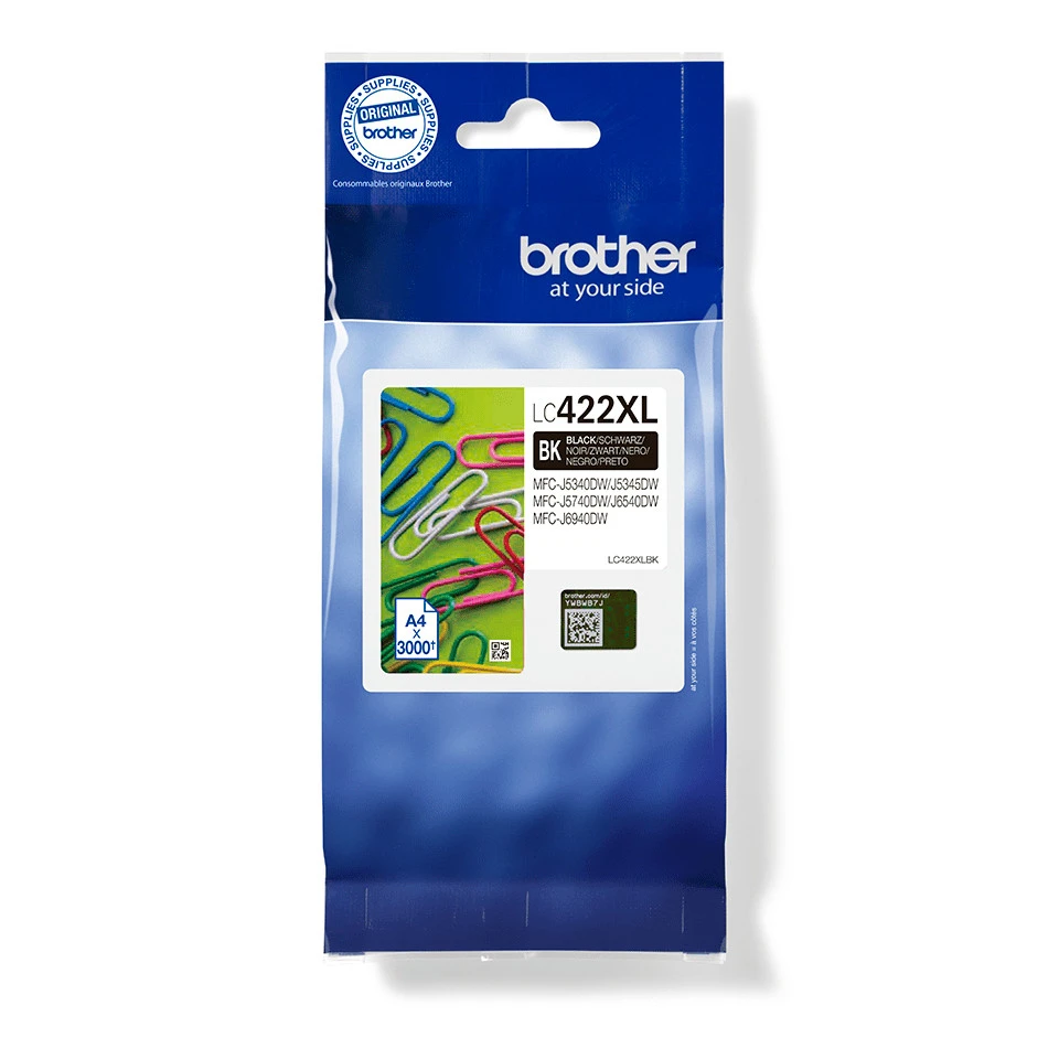 Brother LC422XLBK Ink Cartridge 1 pc Original Black 3,000 Pages - immagine prodotto