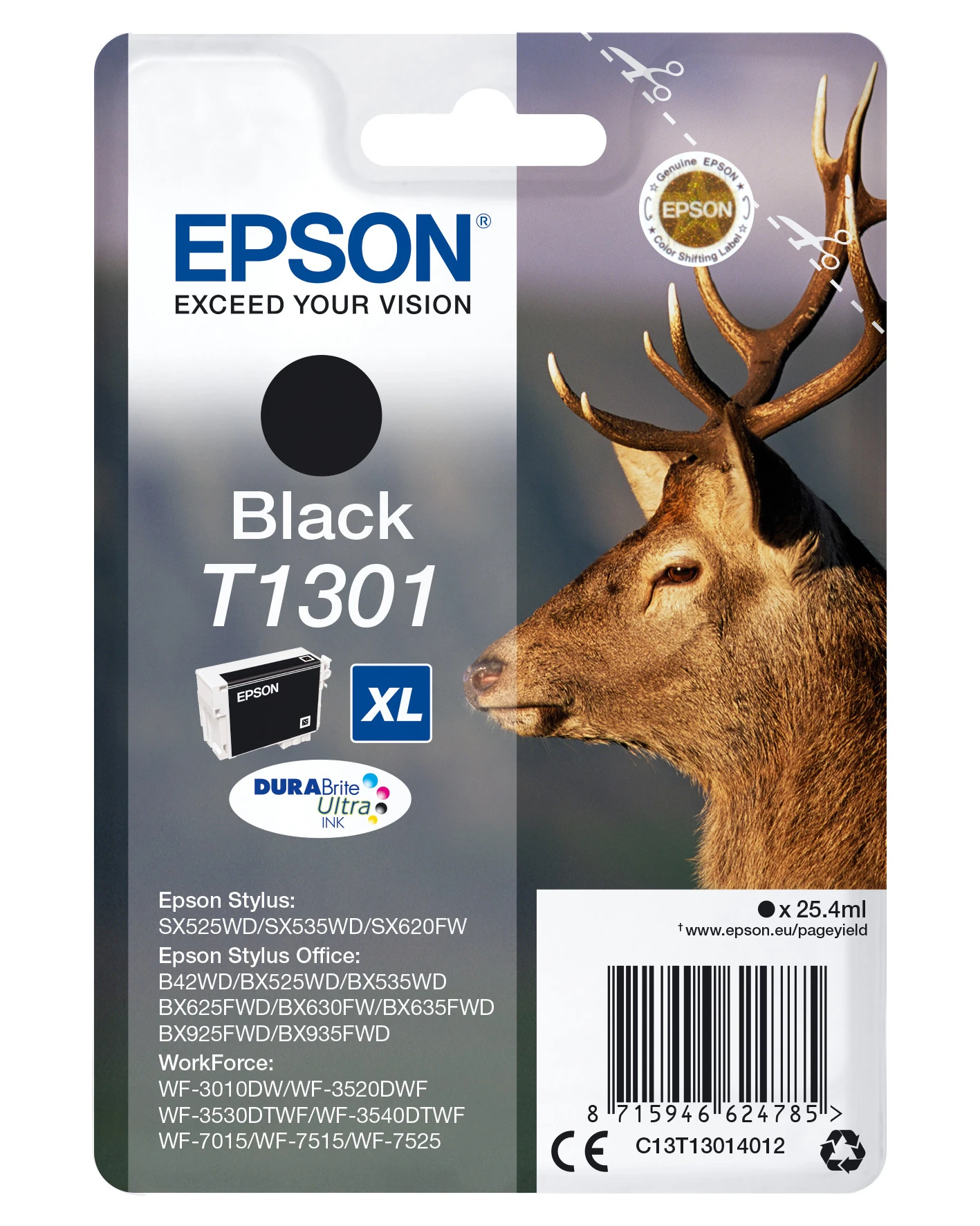 Epson T1301 Black Ink Cartridge 945 Pages - immagine prodotto