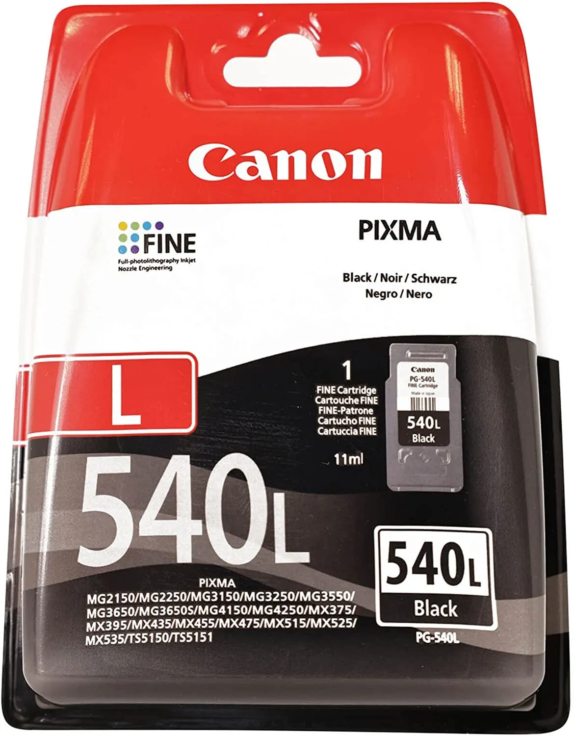 Canon PG-540L Ink Cartridge 1 pc Original Standard Yield Black 11 ml 300 Pages - immagine prodotto