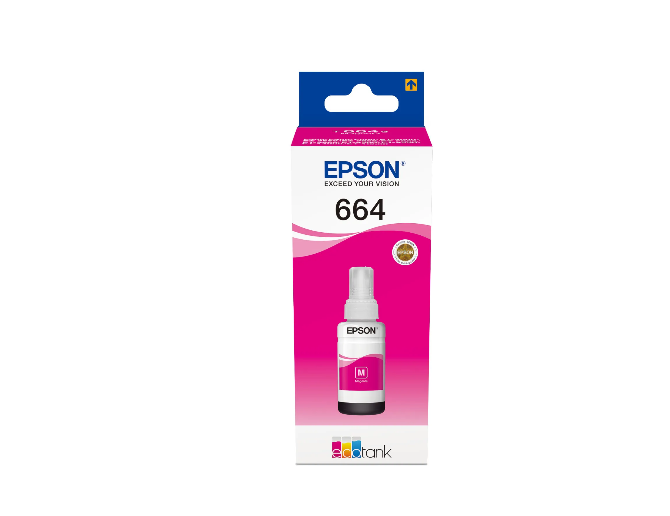 Epson 664 C13T664340 EcoTank Magenta Ink Bottle 70 ml 7,500 Pages - immagine prodotto