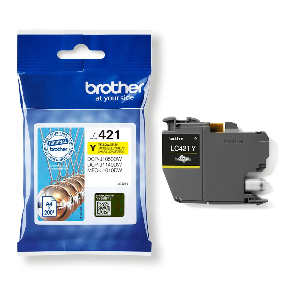 Brother LC421Y Ink Cartridge 1 pc Original Yellow 200 Pages - immagine prodotto