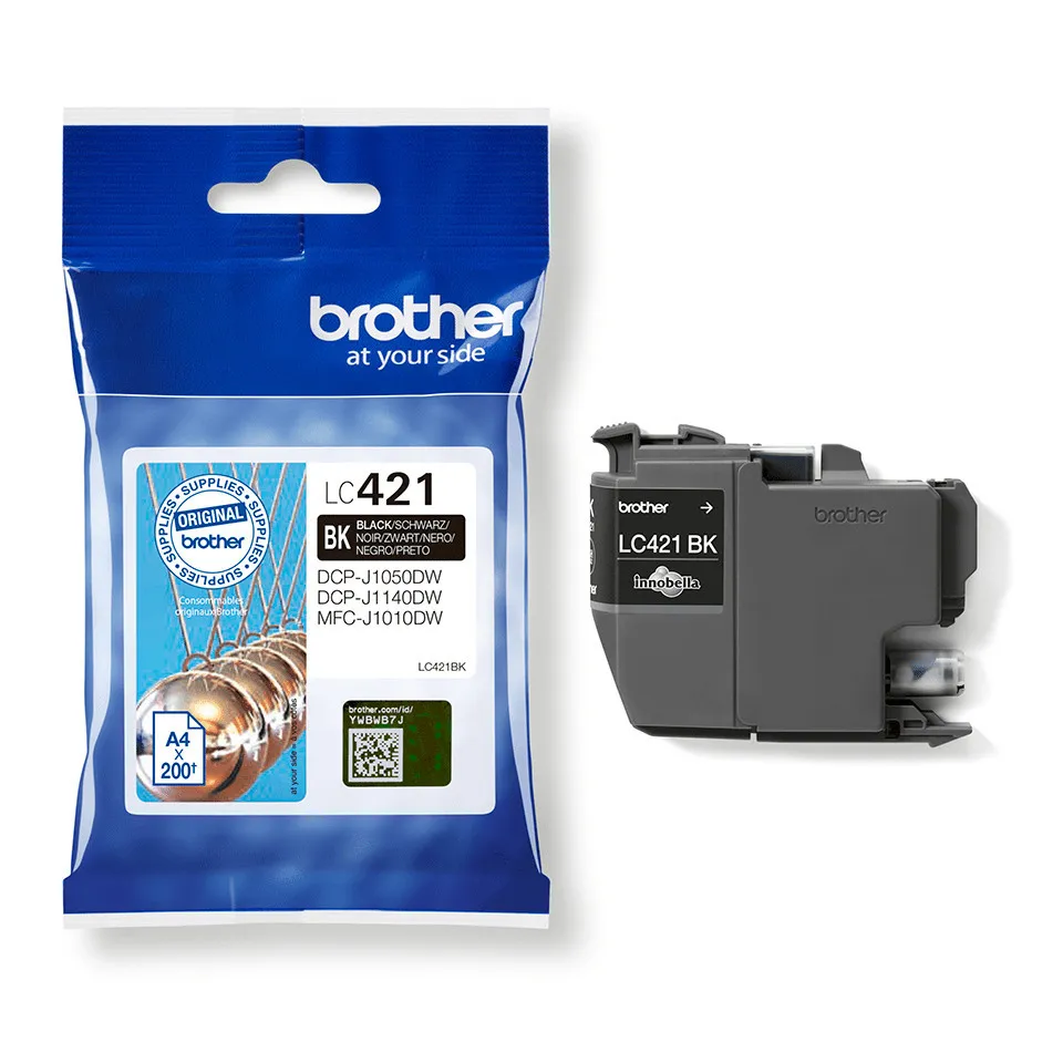 Brother LC421BK Ink Cartridge 1 pc Original Black 200 Pages - immagine prodotto