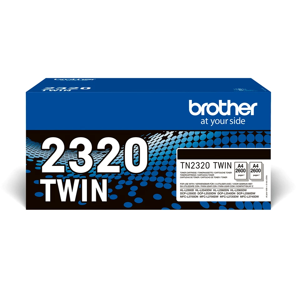 Brother TN-2320TWIN Toner Cartridge Multipack 2 pcs Original Black 2,600 Pages Each - immagine prodotto