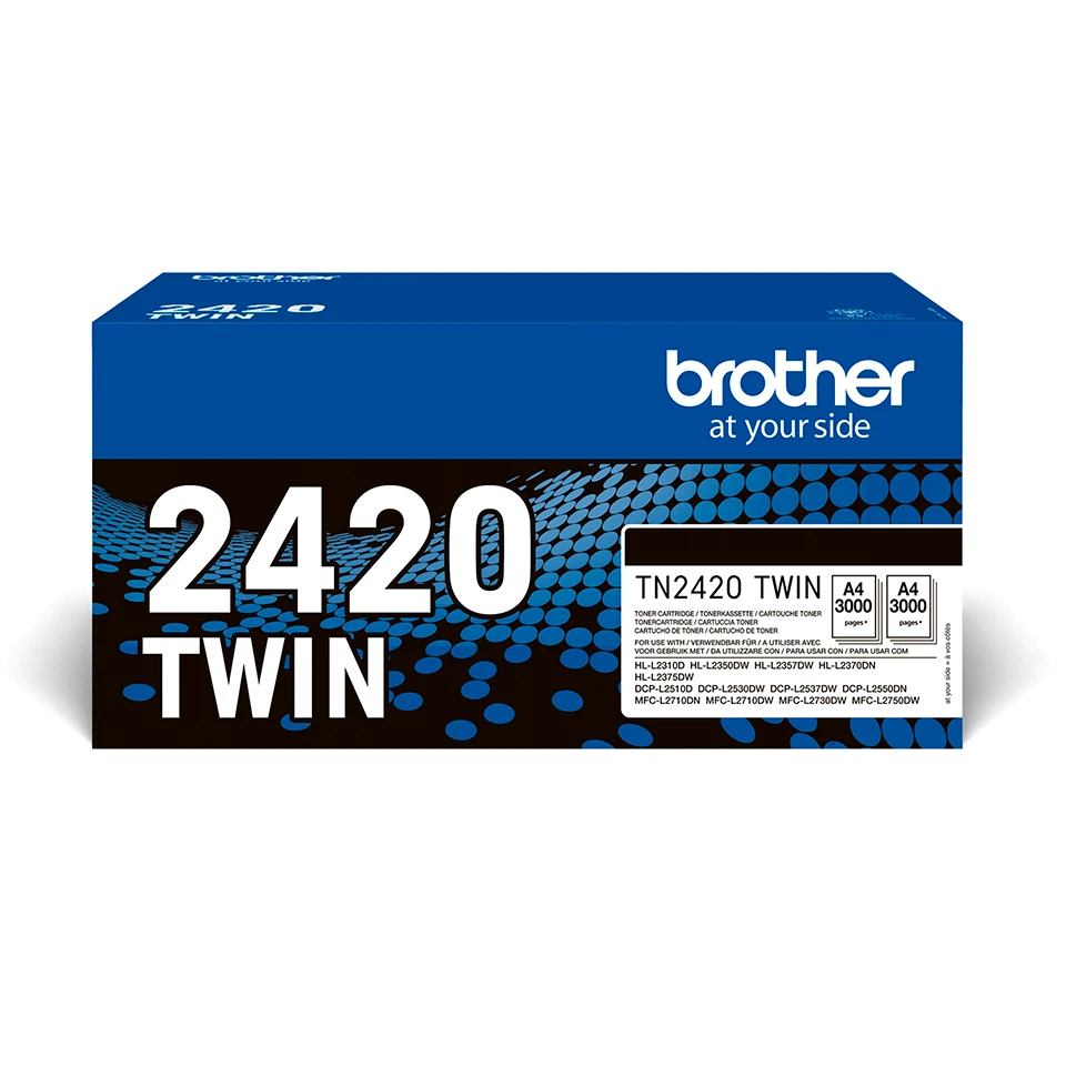 Brother TN-2420TWIN Toner Cartridge Multipack 2 pcs Original Black 3,000 Pages Each - immagine prodotto