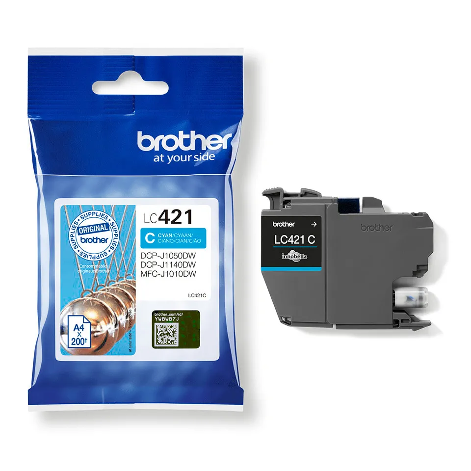 Brother LC421C Ink Cartridge 1 pc Original Cyan 200 Pages - immagine prodotto