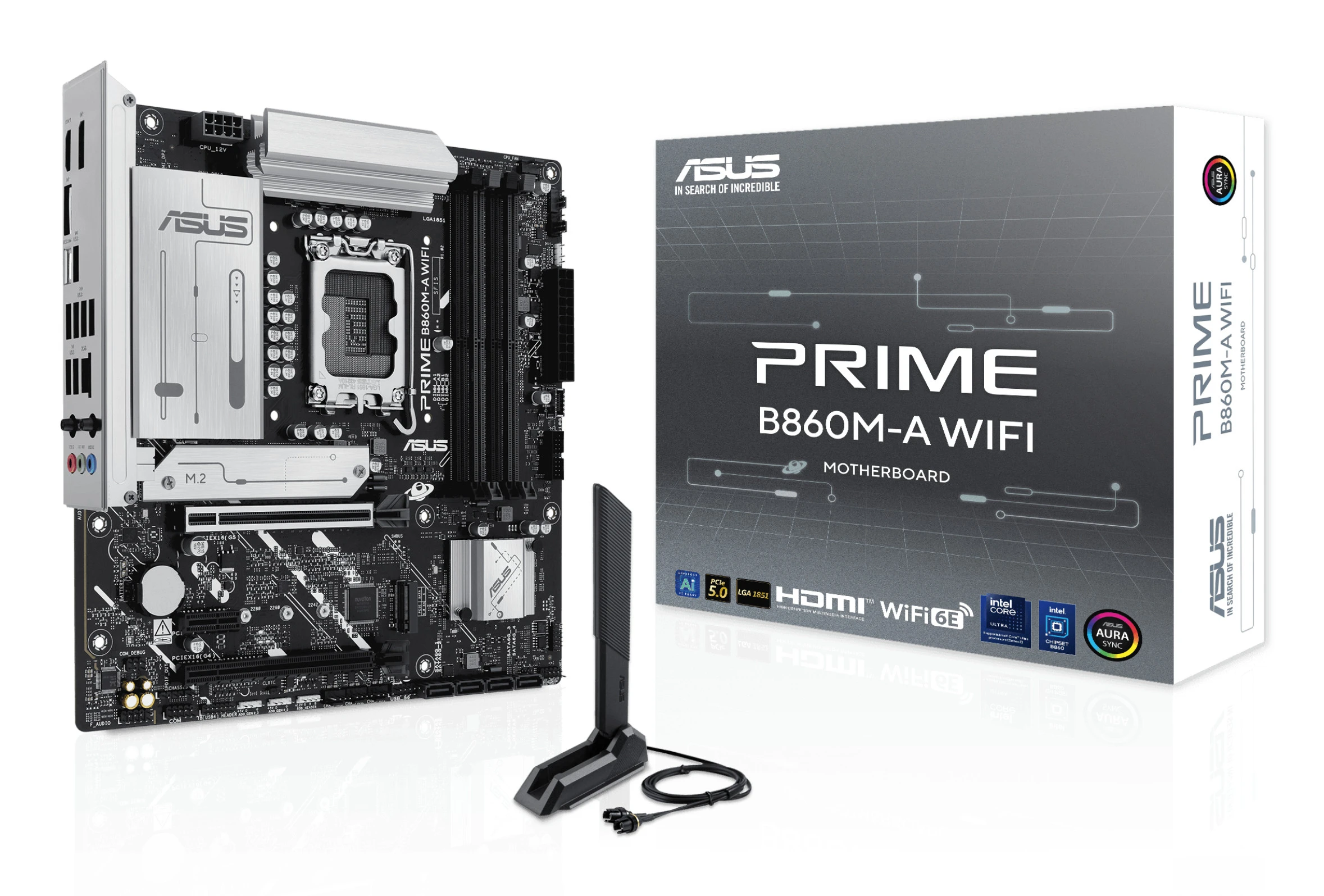 ASUS PRIME B860M-A WIFI Motherboard Intel B860 LGA 1851 Micro ATX DDR5 - immagine prodotto
