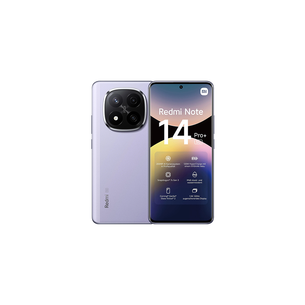 Xiaomi Redmi Note 14 Pro+ 5G Dual Sim 12GB RAM 512GB - Lavender Purple - immagine prodotto